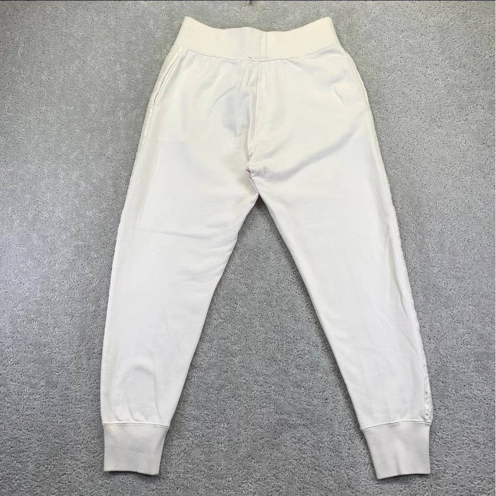 Polo Ralph Lauren Sweatpant White Beaded Side Stripe Jogger Sequin Women Size XL